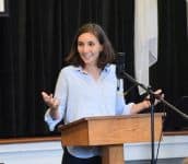 Melissa Florer-Bixler preaching at RMC on Jan. 21, 2018