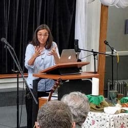 Melissa preaching at RMC on May 12, 2019
