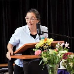 Melissa preaching at RMC on Sept. 8, 2019