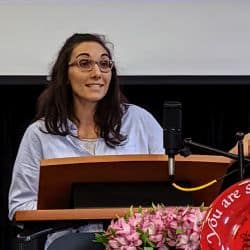 Melissa preaching at RMC on Oct. 27, 2019