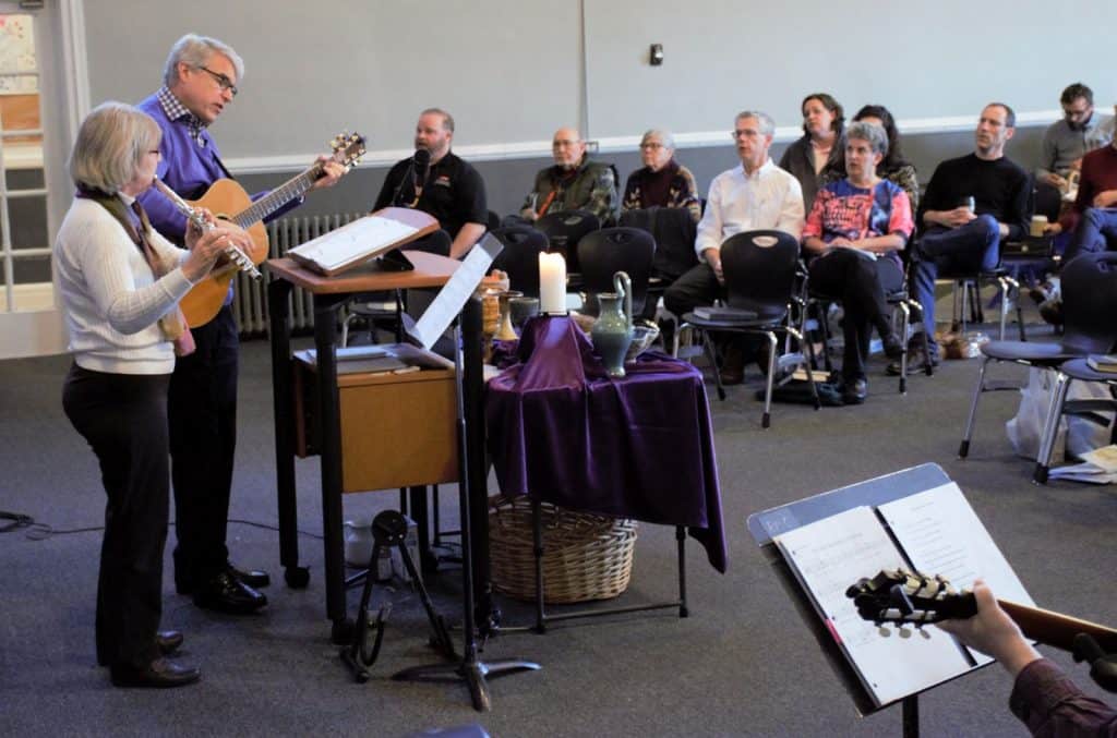 Congregational singing led by Rosene and David on Jan. 26, 2020