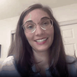 Melissa preaching via Zoom on May 3, 2020.