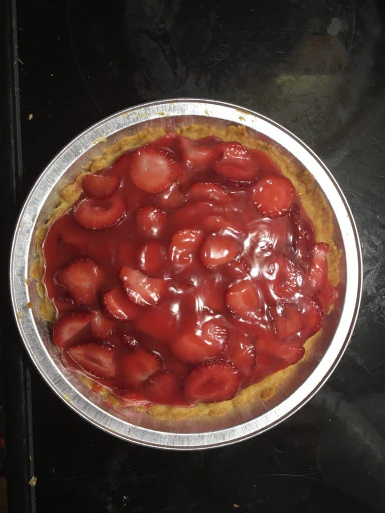 A fresh strawberry pie