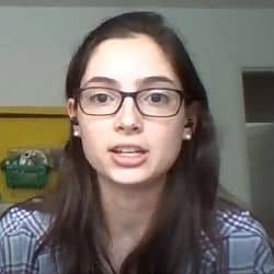 Leah speaking during the RMC service via Zoom, Aug. 20, 2020