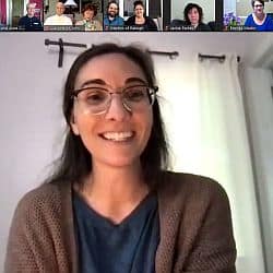 Melissa preaching from her home via Zoom on April 18, 2021