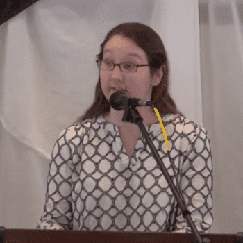Rachel preaching at RMC on Jan. 30, 2022