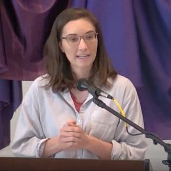 Melissa preaching at RMC on April 10, 2022