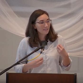 Melissa preaching at RMC on May 1, 2022